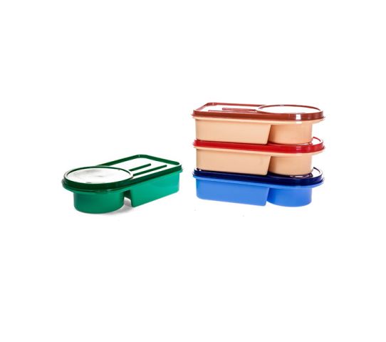FANCY SQUARE LUNCH BOX  - Red